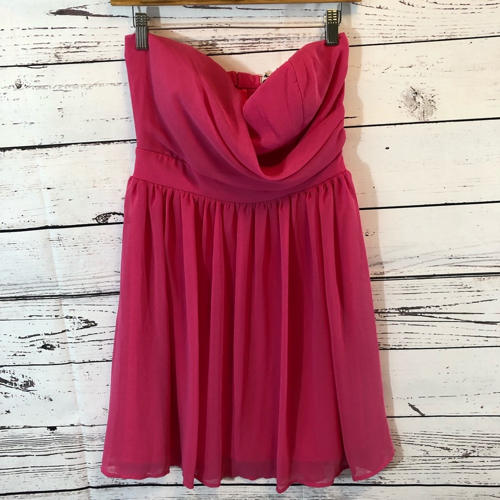Lily Boutique Strapless Pink Dress Size M